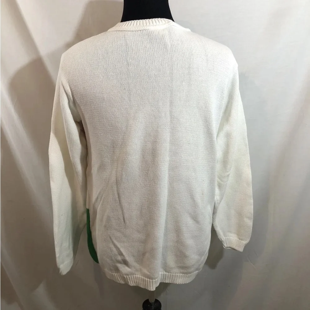 Hunt Club White Multicolor Squares Long Sleeve Crew Neck Sweater - Men’s Large - Picture 2 of 3